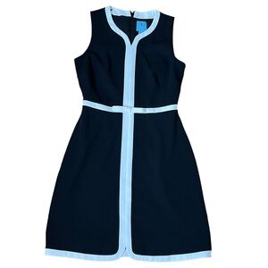 CeCe Black and White Sleeveless Dress